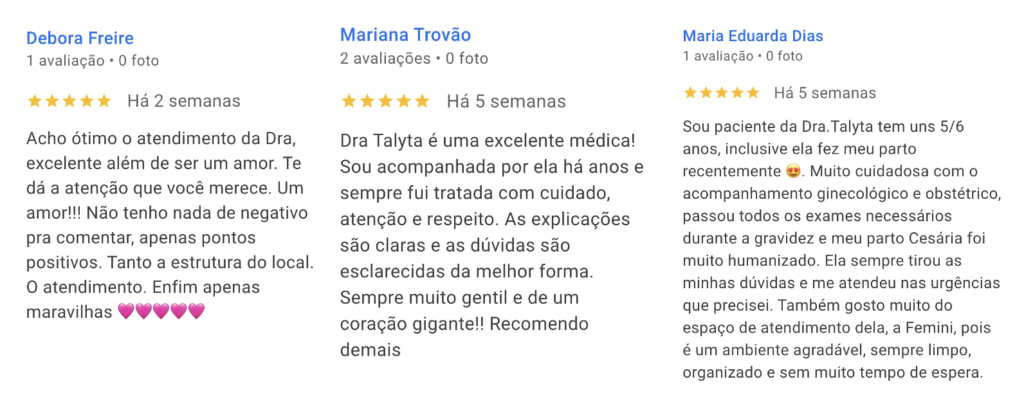 depoimento das pacientes atendidas por dra Talyta Vasconcelos